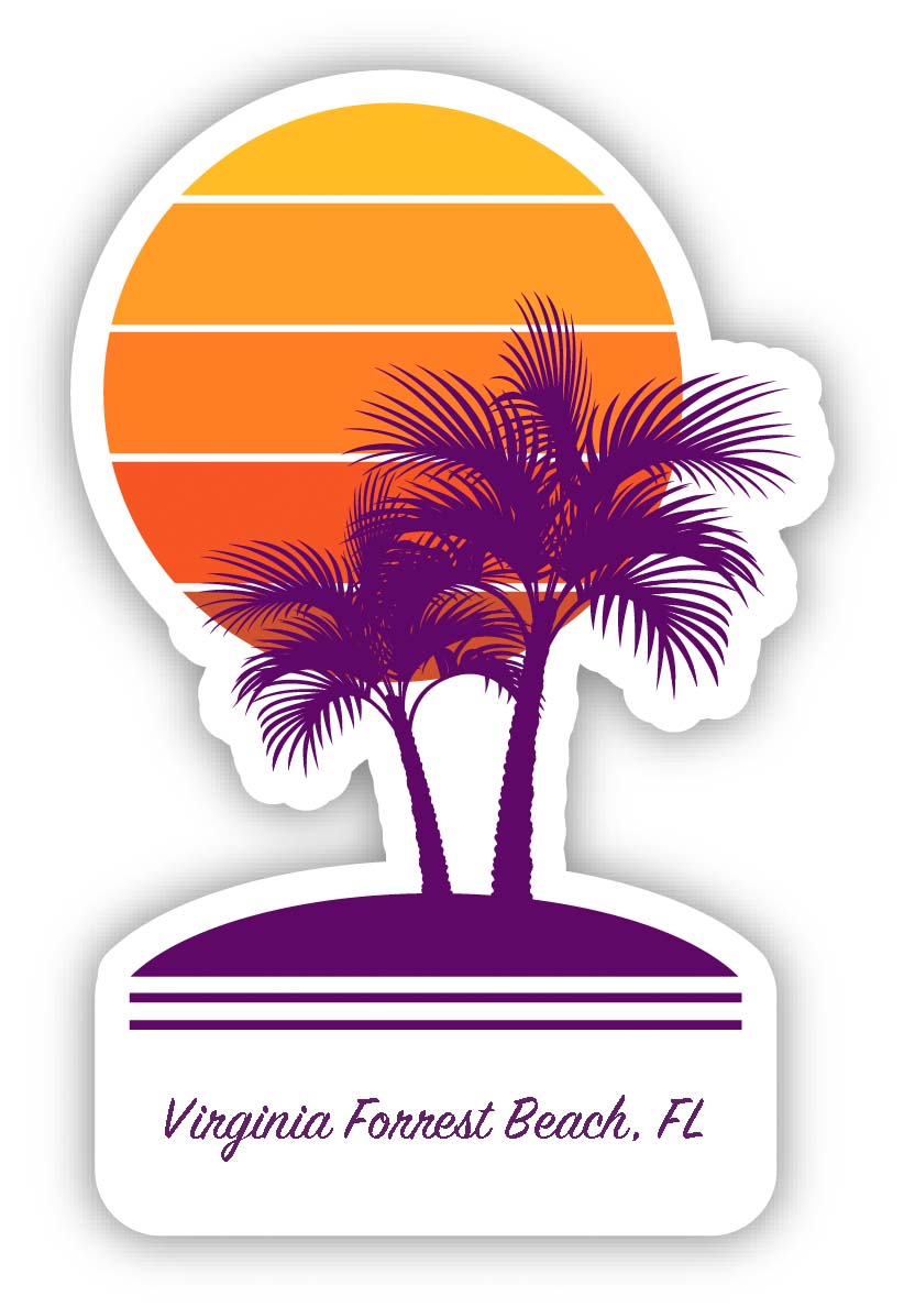 Virginia Forrest Beach Florida Souvenir 4 Inch Vinyl Decal Sticker Palm design Image 1