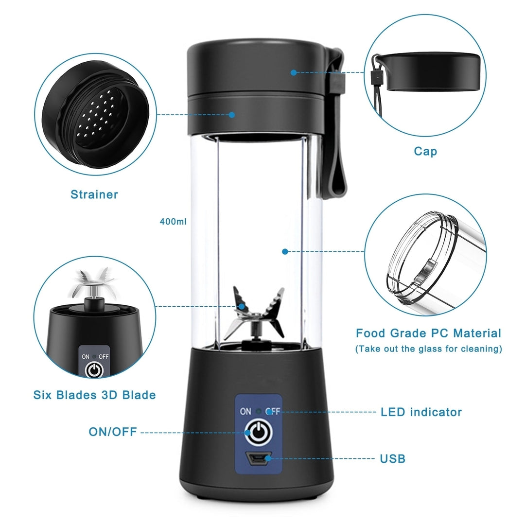 Portable Blender, Personal Blender for Shakes and Smoothies,Mini Blender for Kitchen, Office and Outdoor Image 3