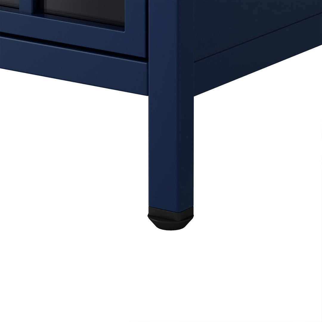 Nightstand with Storage Cabinet Solid Wood Tabletop Bedside Table Dark Blue Sofa Side Coffee Table for Bedroom Living Image 7