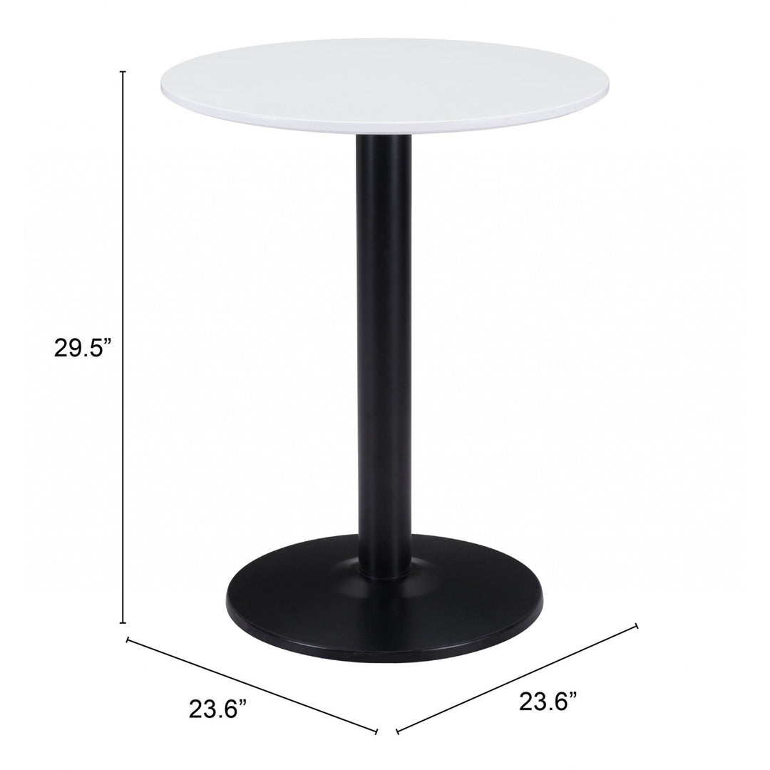 24" Black And White Round End Table Image 1