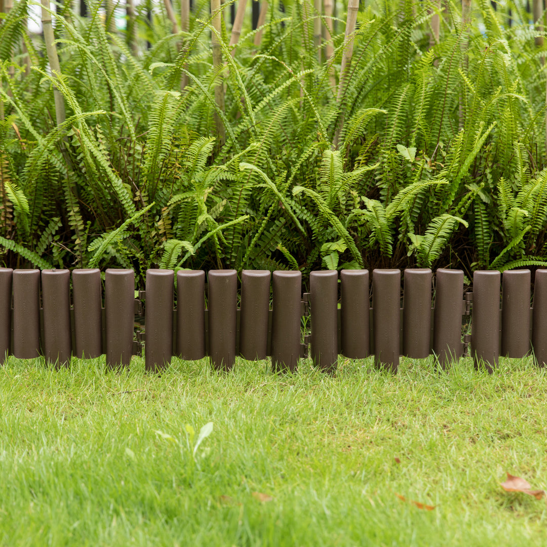 Decorative Interlocking Half Log Garden Edging Border Pack of 8 Weather Resistant Image 2