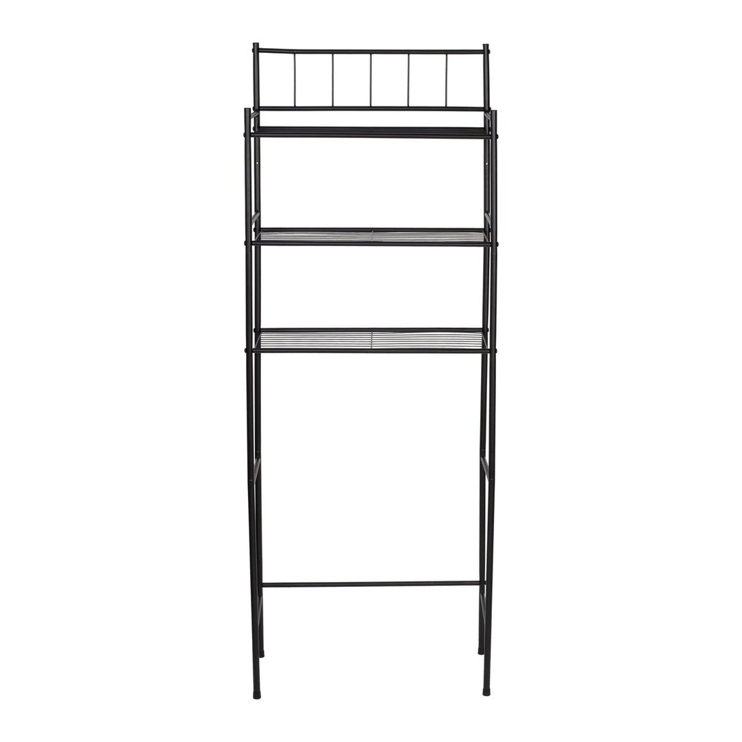 3-Tier Steel Over-The-Toilet Space Saver, Black Image 4