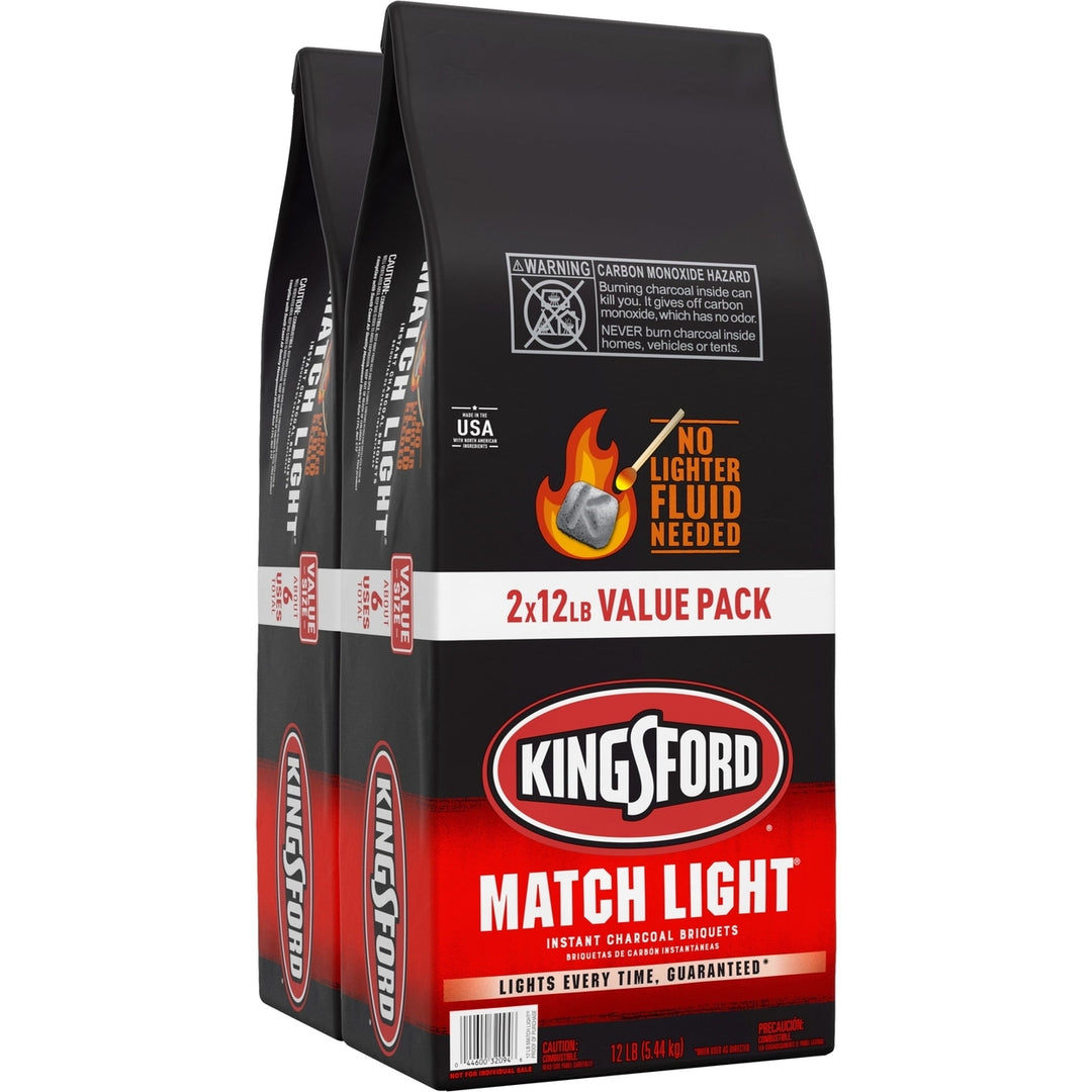 Match Light Instant Charcoal Briquettes, 12 Lbs, 2 Pack Image 1