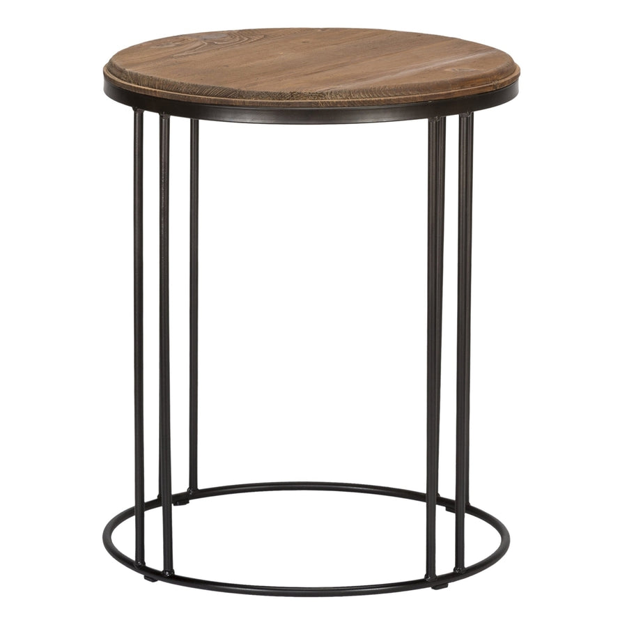 24" Black Solid Wood Round End Table Image 1