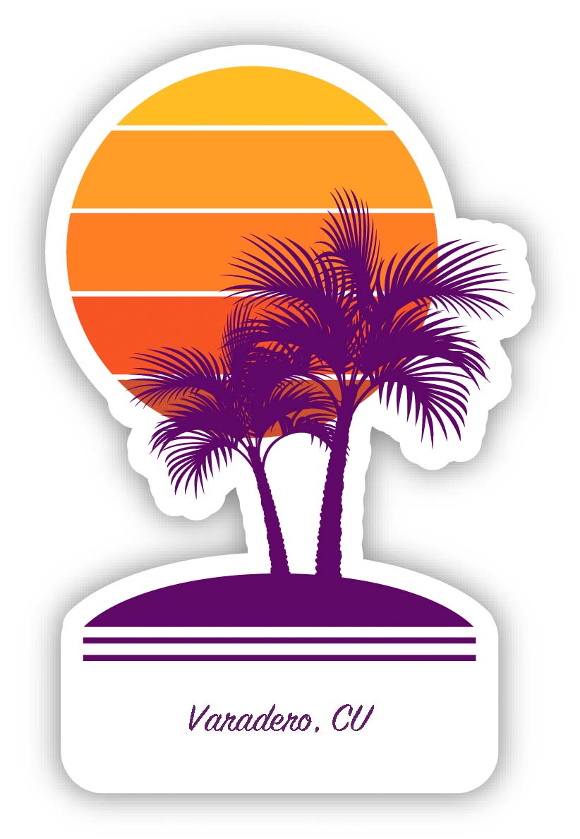 Varadero Cuba Souvenir 4 Inch Vinyl Decal Sticker Palm design Image 1